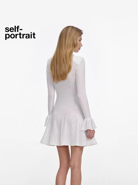 Self-Portrait white knit dress - Picture 7 of 14